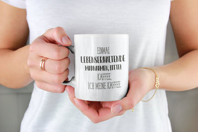 Bild: Tasse - Einmal lebenserhaltende Maßnahmen bitte!! Kaffee, ich meine Kaffee. - Pure Statement Geschenkidee