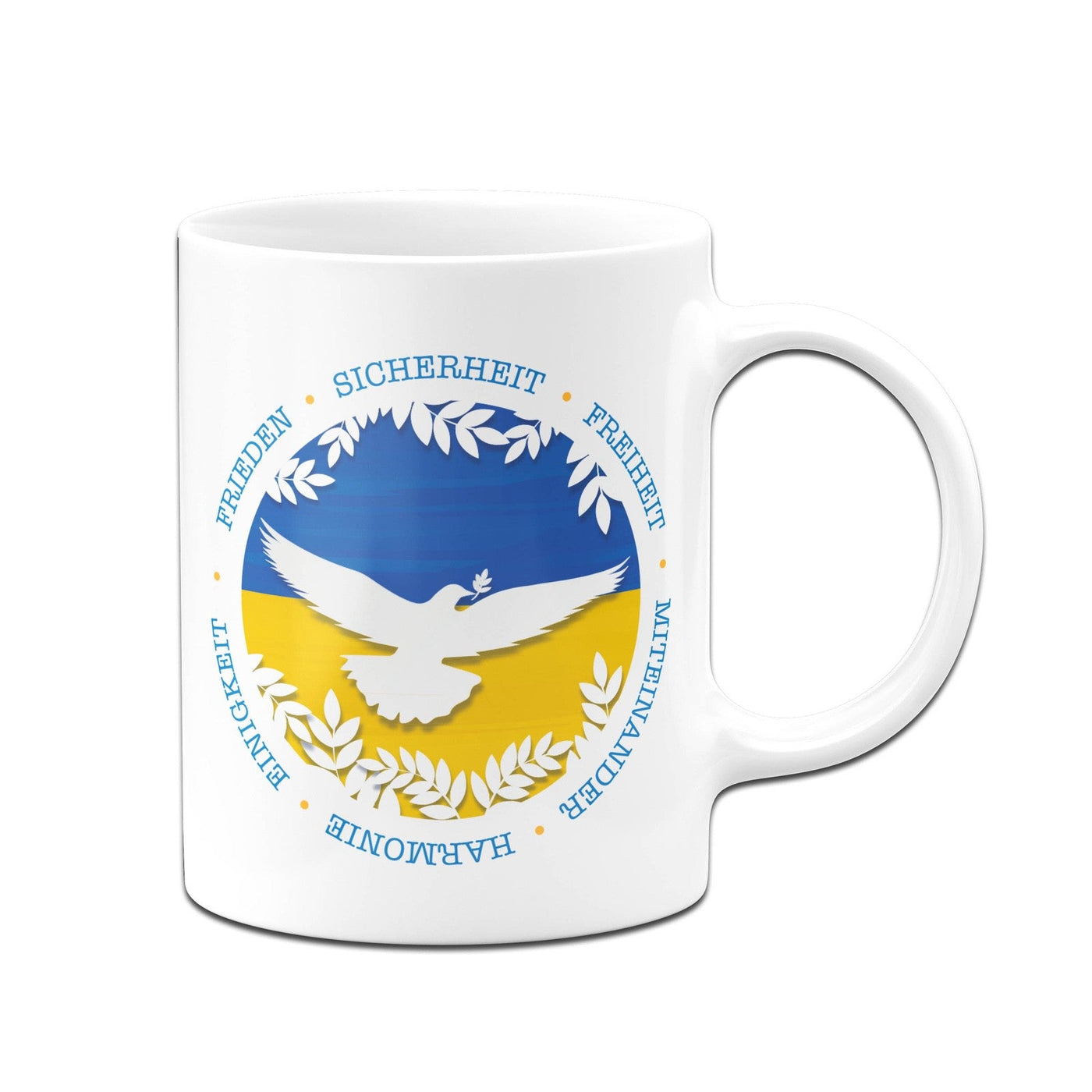 Bild: Tasse - Friedenstaube mit Ukraine Farben Geschenkidee