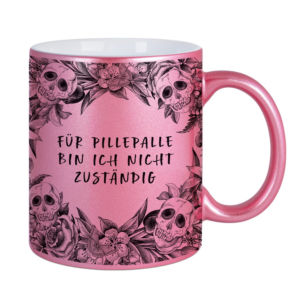 Bild: Tasse - Für Pillepalle bin ich nicht zuständig - Skull Statement Metallic-Edition Geschenkidee