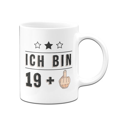 Bild: Tasse - Ich bin 19 + Mittelfinger Geschenkidee