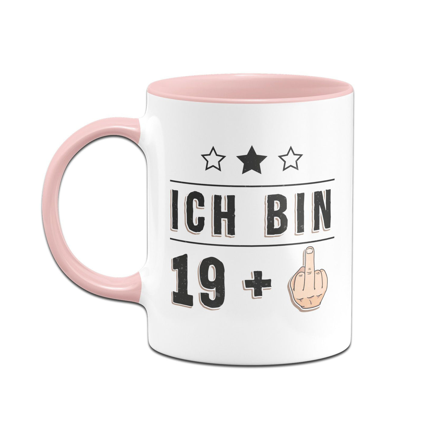 Bild: Tasse - Ich bin 19 + Mittelfinger Geschenkidee