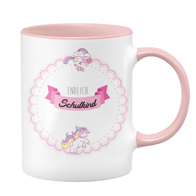 Bild: Einhorn Tasse - Endlich Schulkind Geschenkidee