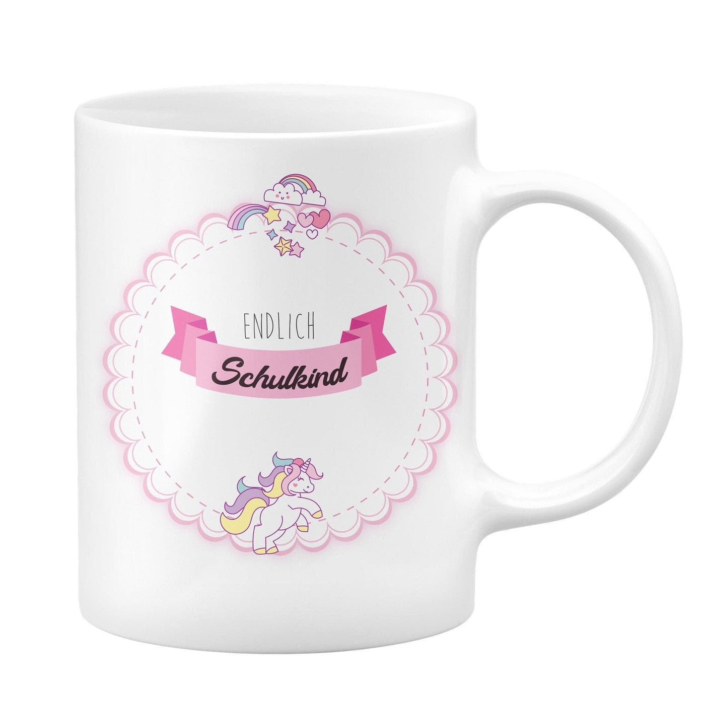 Bild: Einhorn Tasse - Endlich Schulkind Geschenkidee