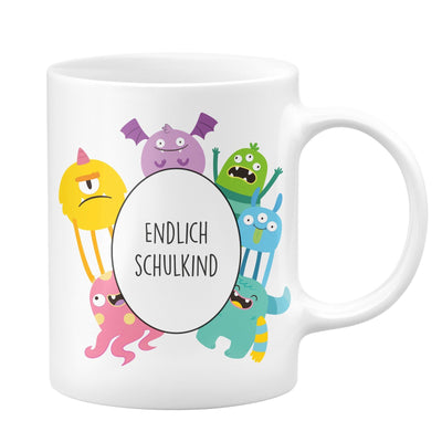 Bild: Monster Tasse - Endlich Schulkind Geschenkidee