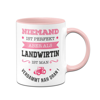 Bild: Tasse - Niemand ist perfekt aber als Landwirtin ist man verdammt nah dran! Geschenkidee