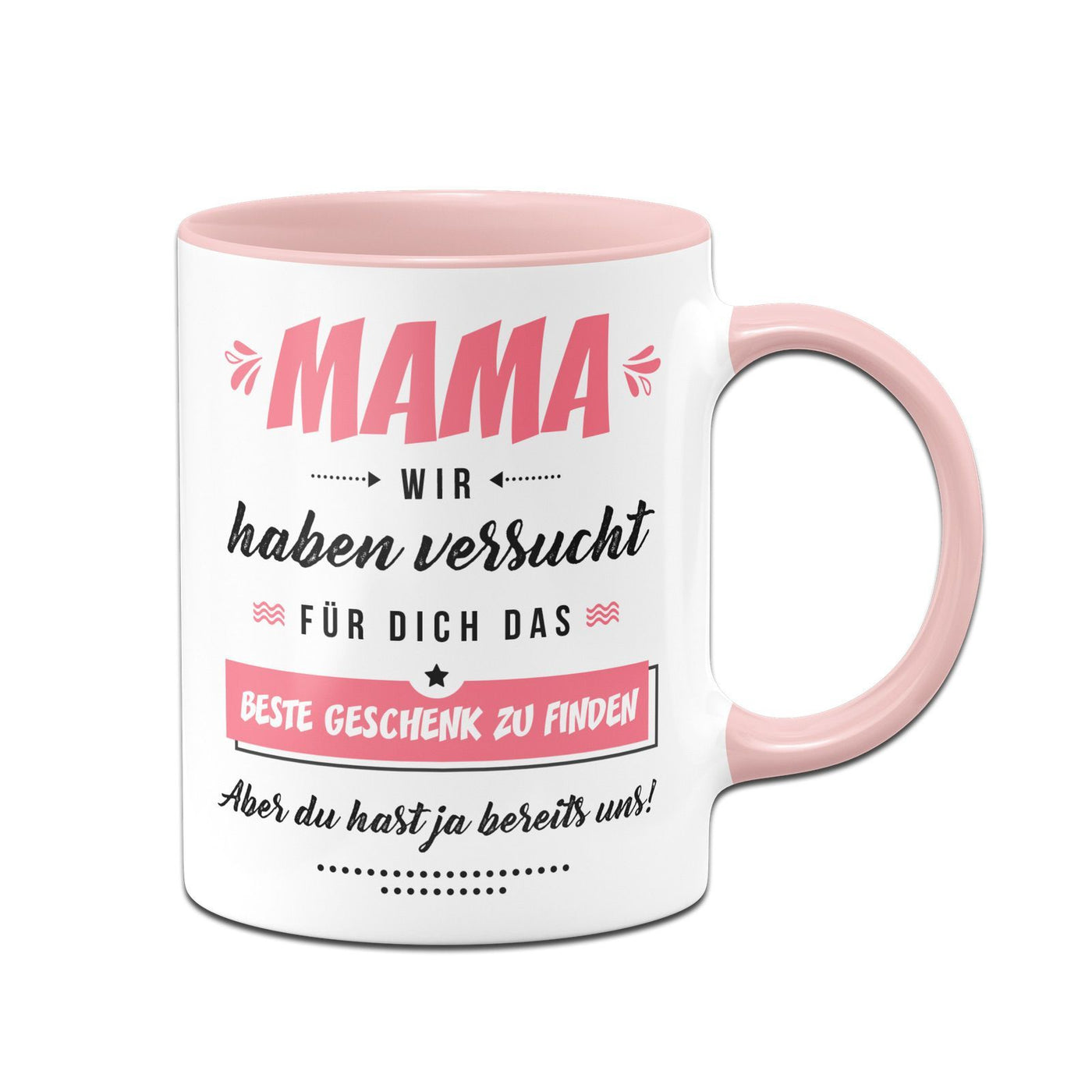Bild: Tasse - Mama wir haben versucht für Dich das beste Geschenk zu finden. Aber Du hast ja bereits uns! Geschenkidee