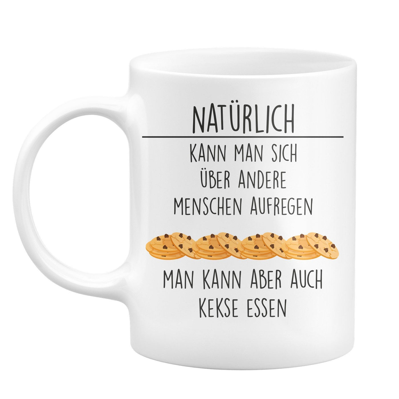 Bild: Tasse - Kekse essen - weiß Geschenkidee