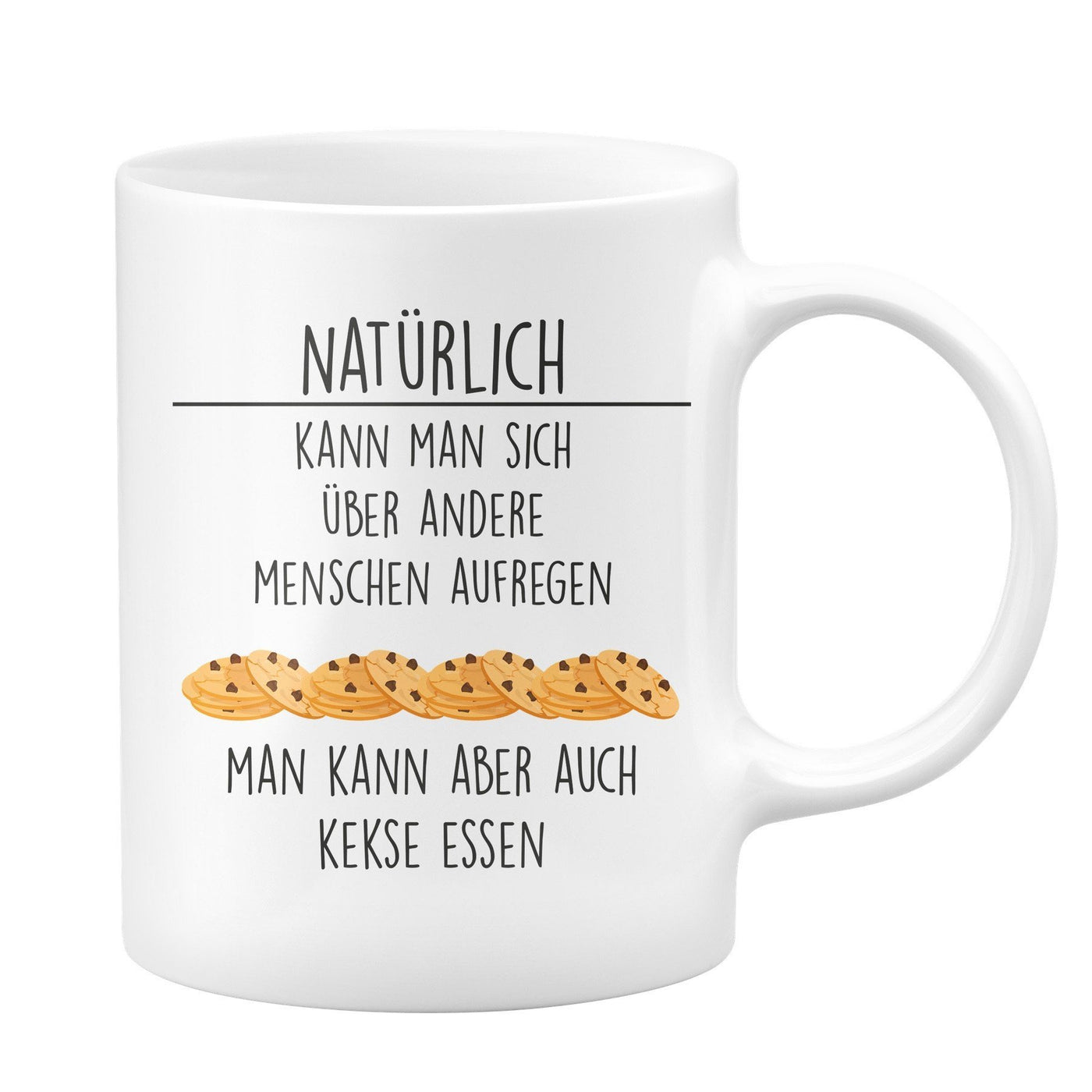 Bild: Tasse - Kekse essen - weiß Geschenkidee