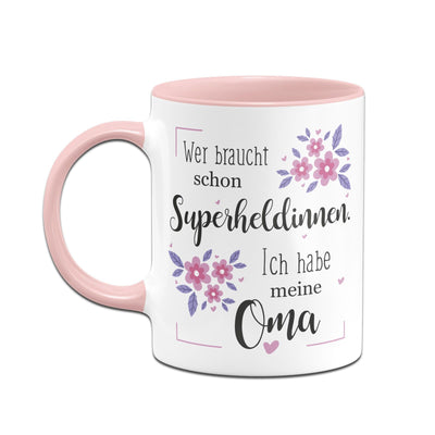 Bild: Tasse - Wer braucht schon Superheldinnen Ich habe meine Oma Geschenkidee
