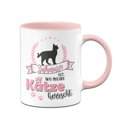 Bild: Katzen Tasse - Zuhause ist, wo meine Katze herrscht Geschenkidee