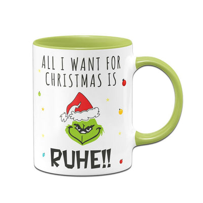 Bild: Tasse - Grinch - All I want for Christmas is Ruhe! (Gesicht) Geschenkidee