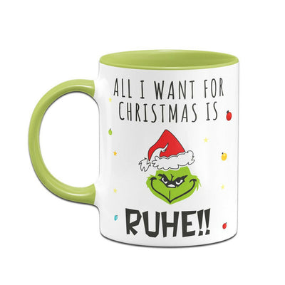 Bild: Tasse - Grinch - All I want for Christmas is Ruhe! (Gesicht) Geschenkidee