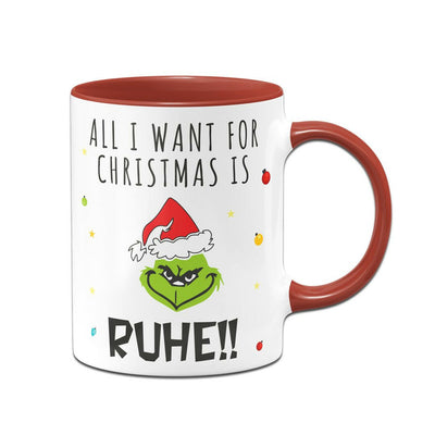 Bild: Tasse - Grinch - All I want for Christmas is Ruhe! (Gesicht) Geschenkidee