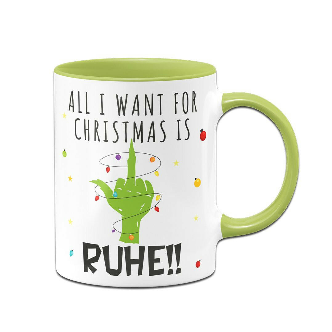 Bild: Tasse - Grinch - All I want for Christmas is Ruhe! (Mittelfinger) Geschenkidee