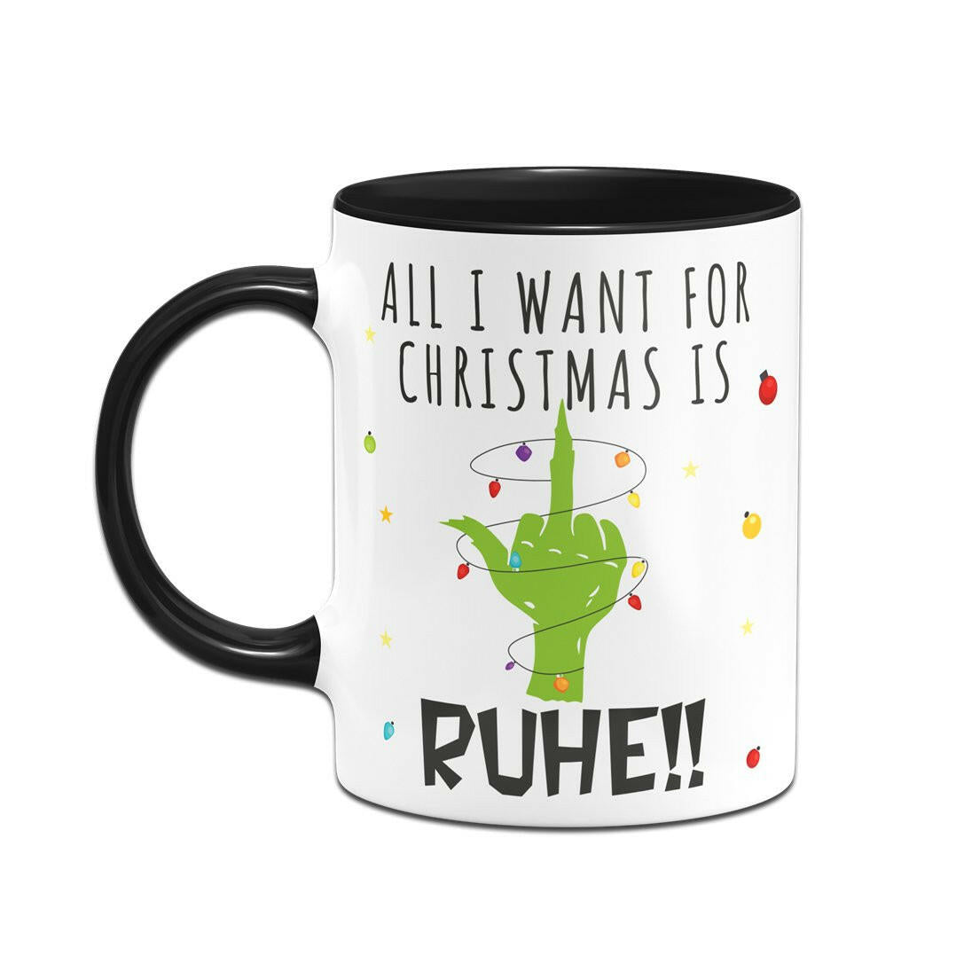 Bild: Tasse - Grinch - All I want for Christmas is Ruhe! (Mittelfinger) Geschenkidee