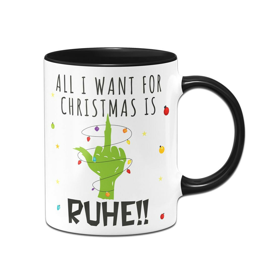 Bild: Tasse - Grinch - All I want for Christmas is Ruhe! (Mittelfinger) Geschenkidee