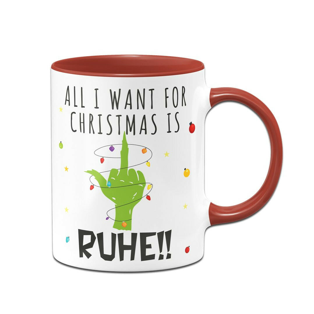 Bild: Tasse - Grinch - All I want for Christmas is Ruhe! (Mittelfinger) Geschenkidee