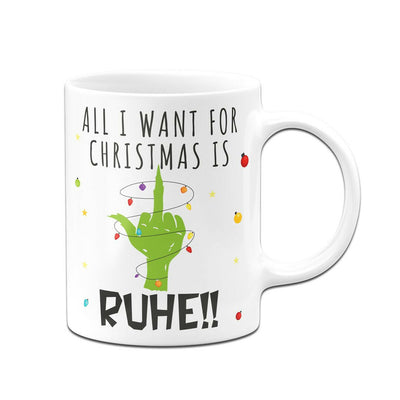 Bild: Tasse - Grinch - All I want for Christmas is Ruhe! (Mittelfinger) Geschenkidee