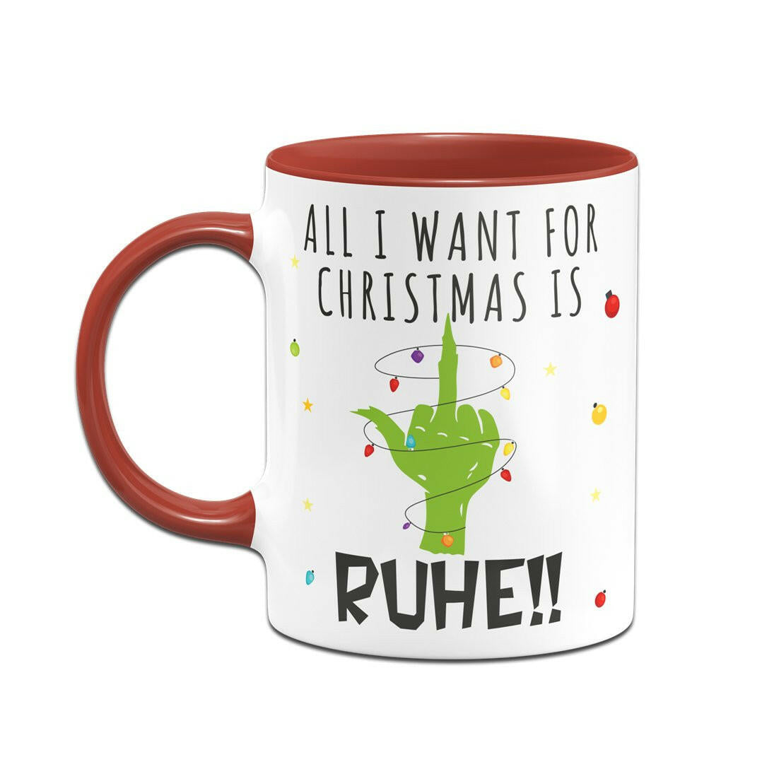 Bild: Tasse - Grinch - All I want for Christmas is Ruhe! (Mittelfinger) Geschenkidee