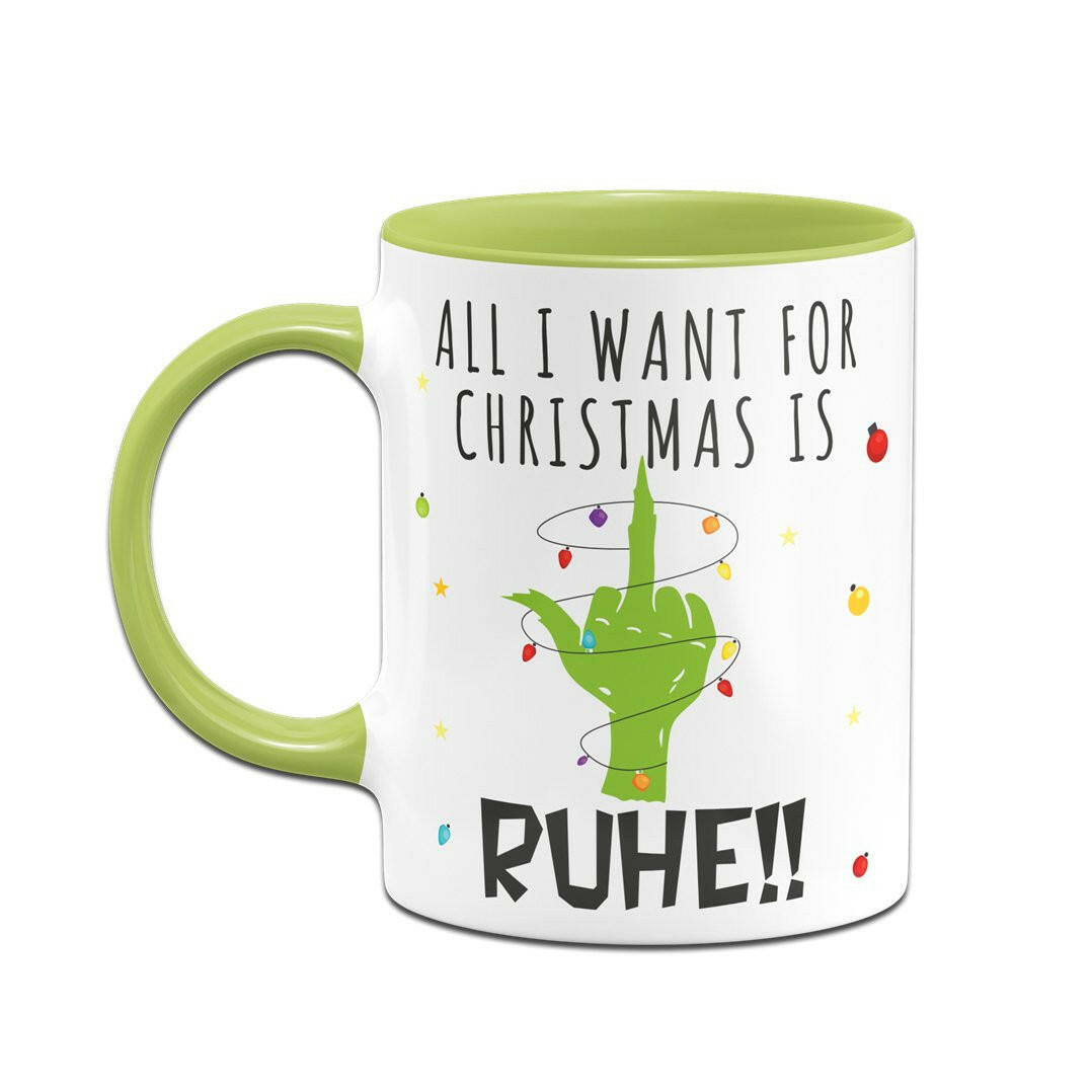 Bild: Tasse - Grinch - All I want for Christmas is Ruhe! (Mittelfinger) Geschenkidee