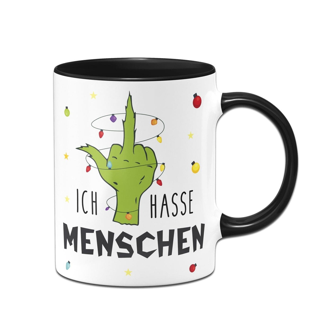 Bild: Tasse - Grinch - Ich hasse Menschen (Mittelfinger) Geschenkidee