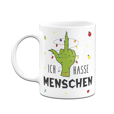 Bild: Tasse - Grinch - Ich hasse Menschen (Mittelfinger) Geschenkidee