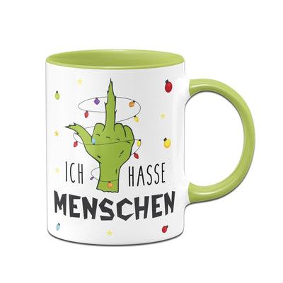 Bild: Tasse - Grinch - Ich hasse Menschen (Mittelfinger) Geschenkidee