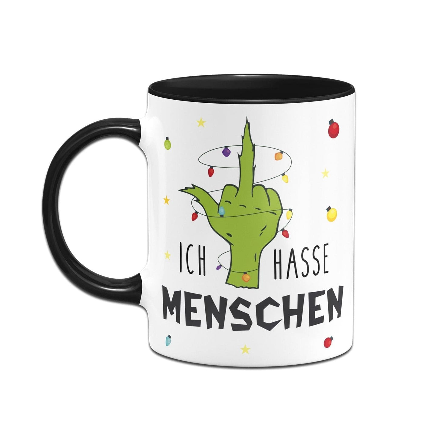 Bild: Tasse - Grinch - Ich hasse Menschen (Mittelfinger) Geschenkidee