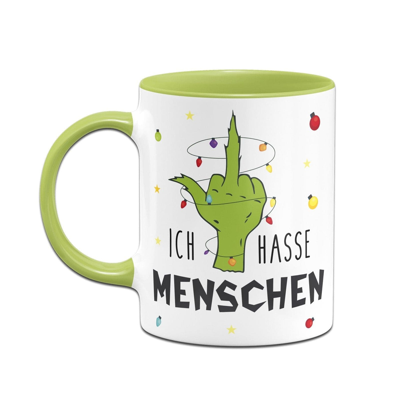 Bild: Tasse - Grinch - Ich hasse Menschen (Mittelfinger) Geschenkidee