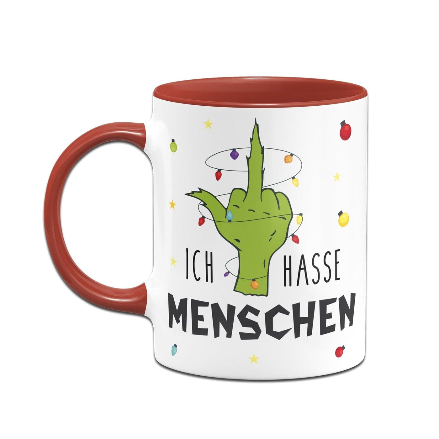 Bild: Tasse - Grinch - Ich hasse Menschen (Mittelfinger) Geschenkidee