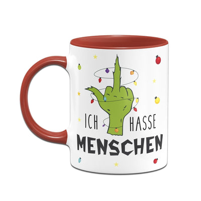 Bild: Tasse - Grinch - Ich hasse Menschen (Mittelfinger) Geschenkidee