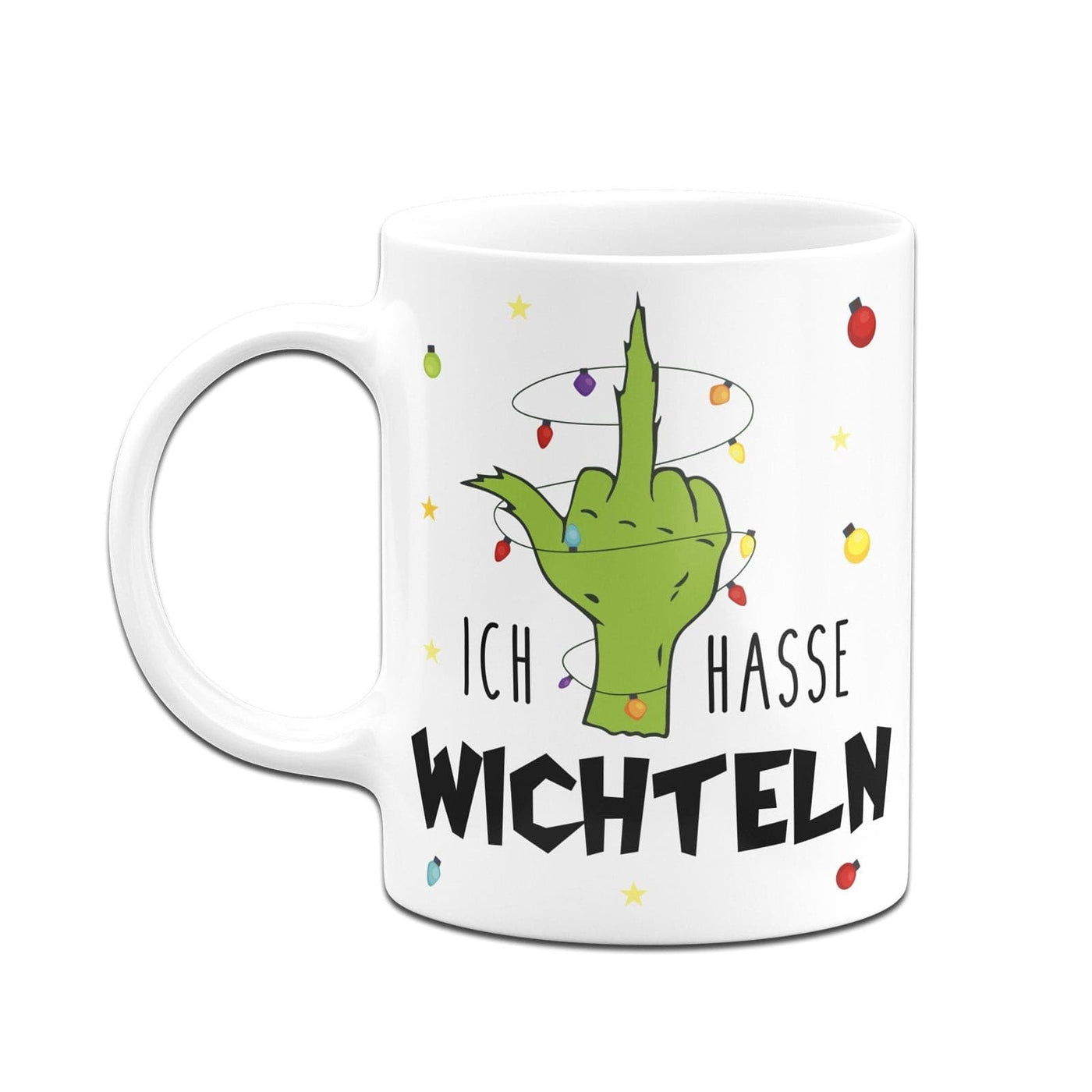 Bild: Tasse - Grinch - Ich hasse Wichteln (Mittelfinger) Geschenkidee