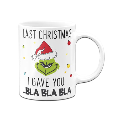 Bild: Tasse - Grinch - Last Christmas I gave you ...bla bla bla (Gesicht) Geschenkidee