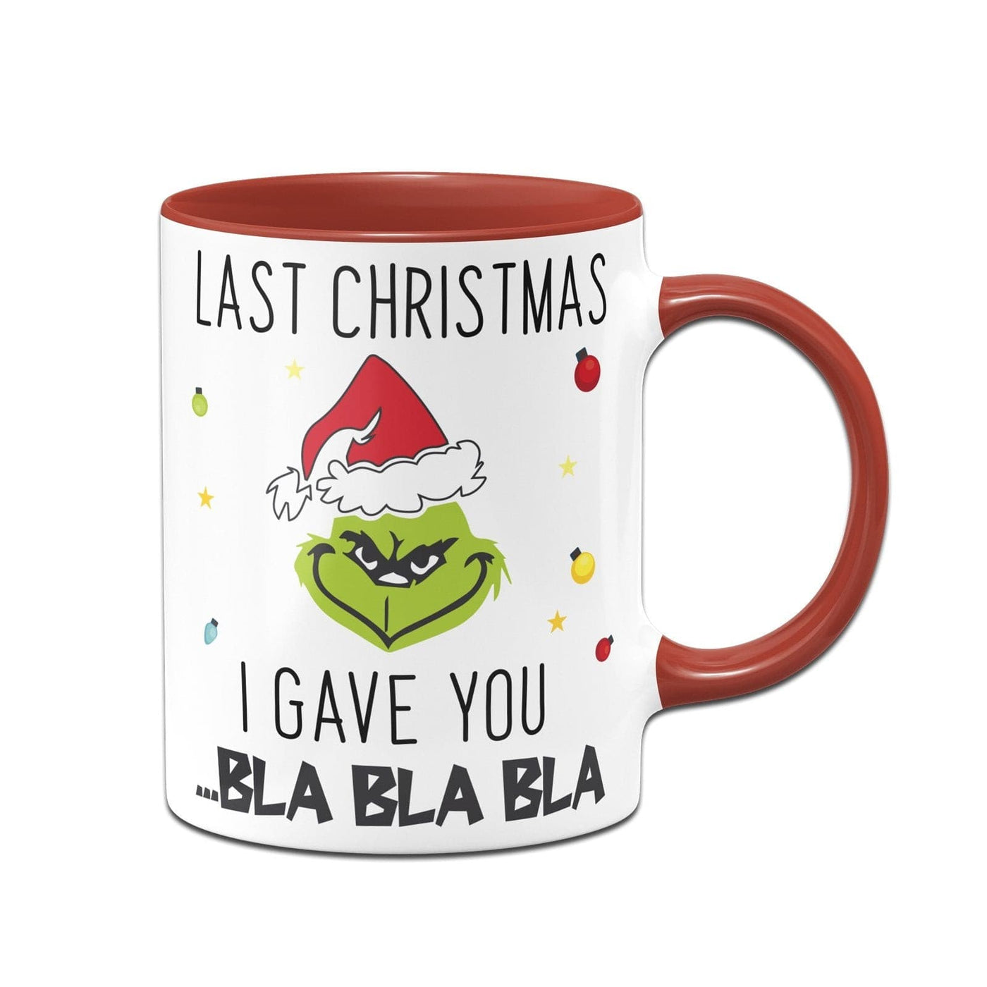 Bild: Tasse - Grinch - Last Christmas I gave you ...bla bla bla (Gesicht) Geschenkidee