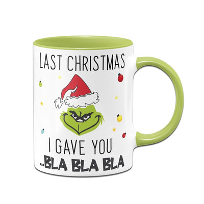 Bild: Tasse - Grinch - Last Christmas I gave you ...bla bla bla (Gesicht) Geschenkidee
