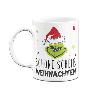 Bild: Tasse - Grinch - Schöne scheiß Weihnachten (Gesicht) Geschenkidee