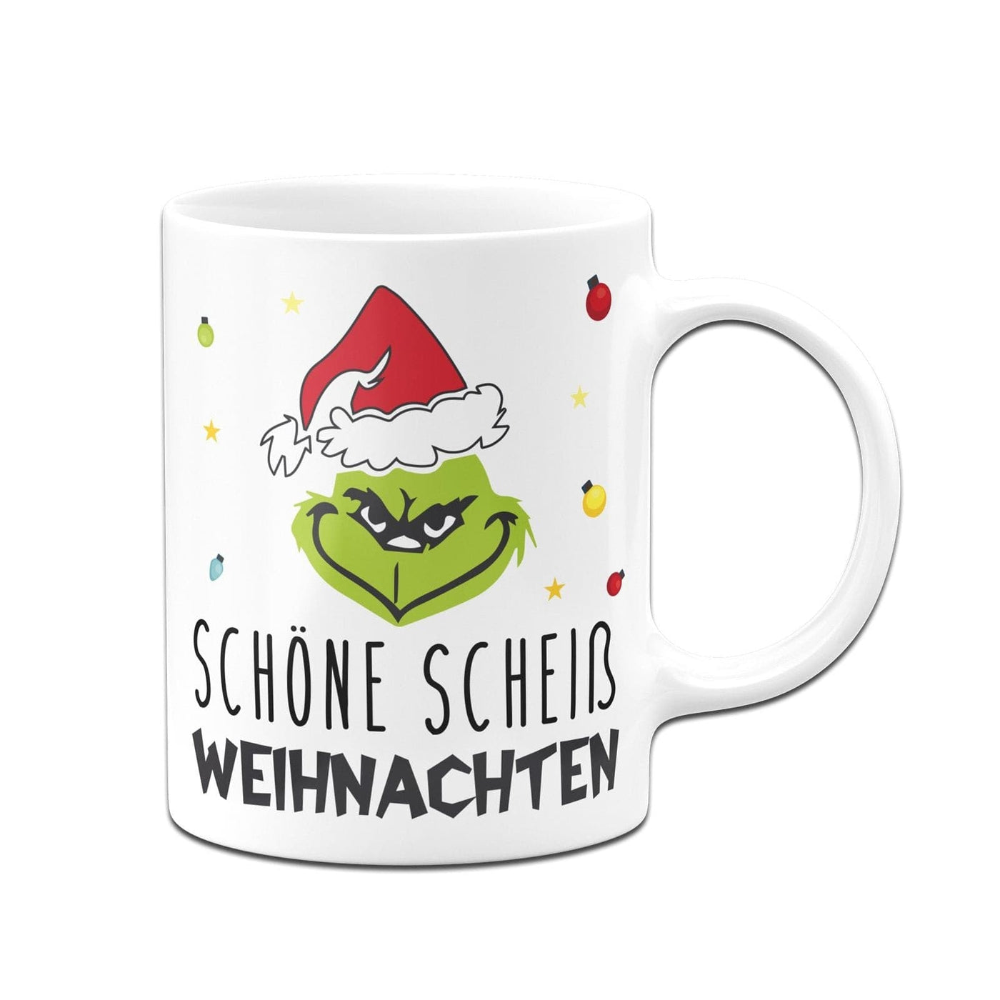 Bild: Tasse - Grinch - Schöne scheiß Weihnachten (Gesicht) Geschenkidee