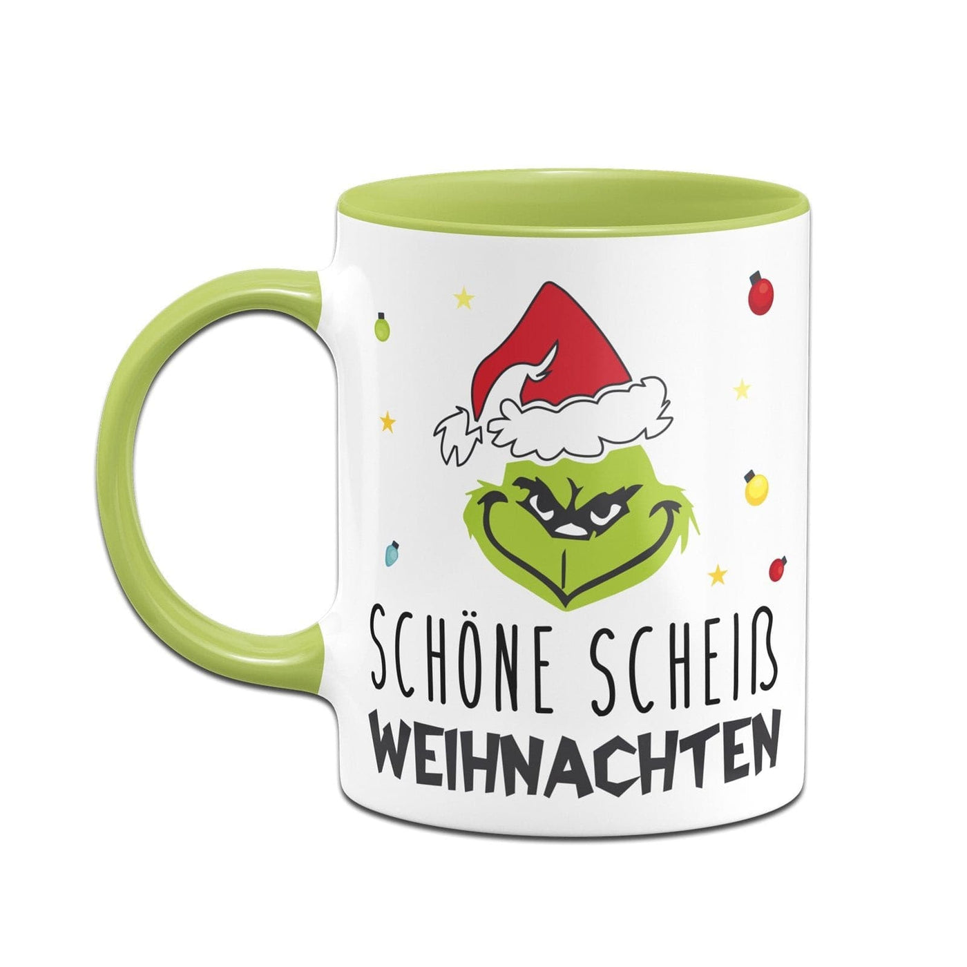 Bild: Tasse - Grinch - Schöne scheiß Weihnachten (Gesicht) Geschenkidee