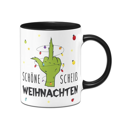 Bild: Tasse - Grinch - Schöne scheiß Weihnachten (Mittelfinger) Geschenkidee