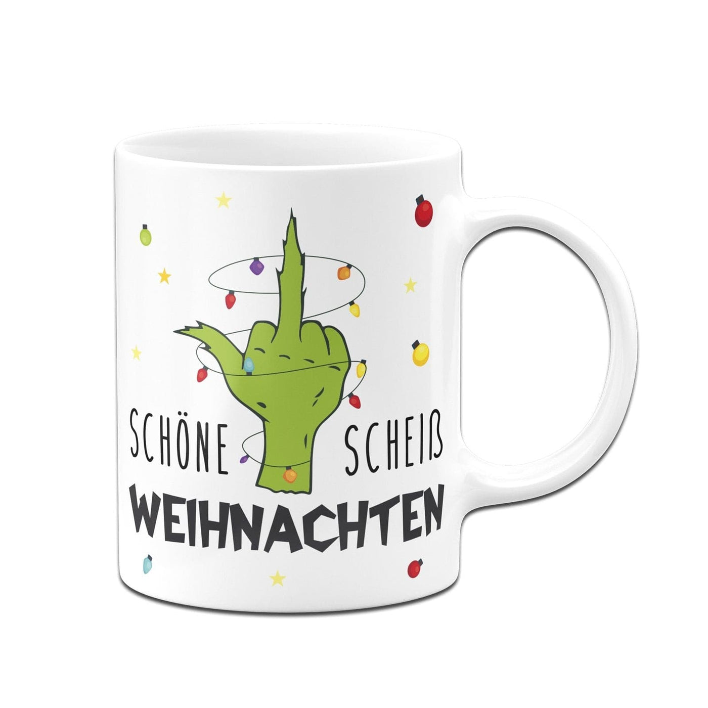 Bild: Tasse - Grinch - Schöne scheiß Weihnachten (Mittelfinger) Geschenkidee