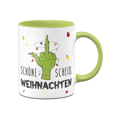 Bild: Tasse - Grinch - Schöne scheiß Weihnachten (Mittelfinger) Geschenkidee