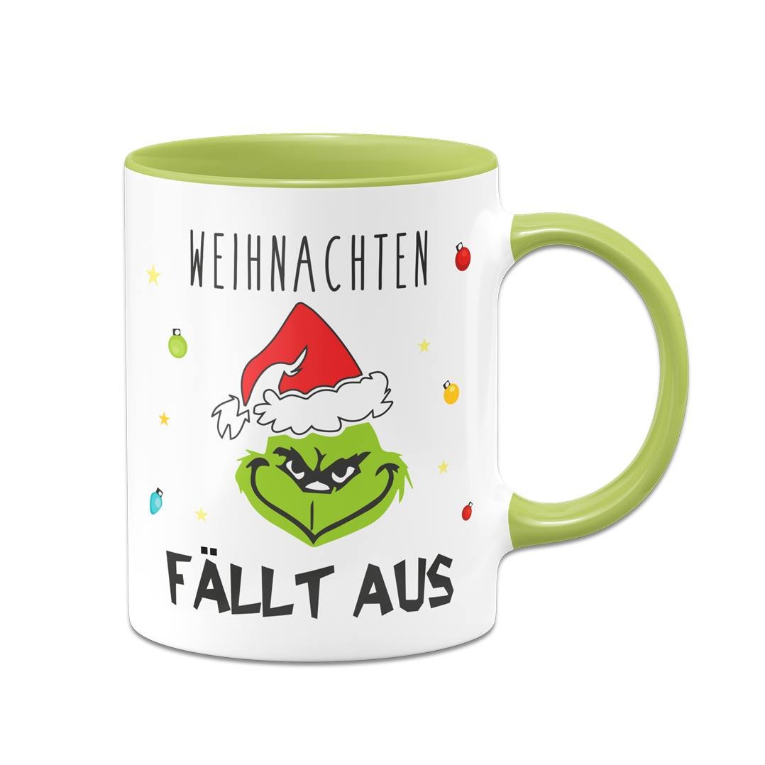 Bild: Tasse - Grinch - Weihnachten fällt aus (Gesicht) Geschenkidee