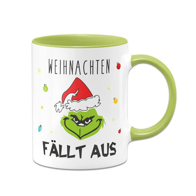 Bild: Tasse - Grinch - Weihnachten fällt aus (Gesicht) Geschenkidee