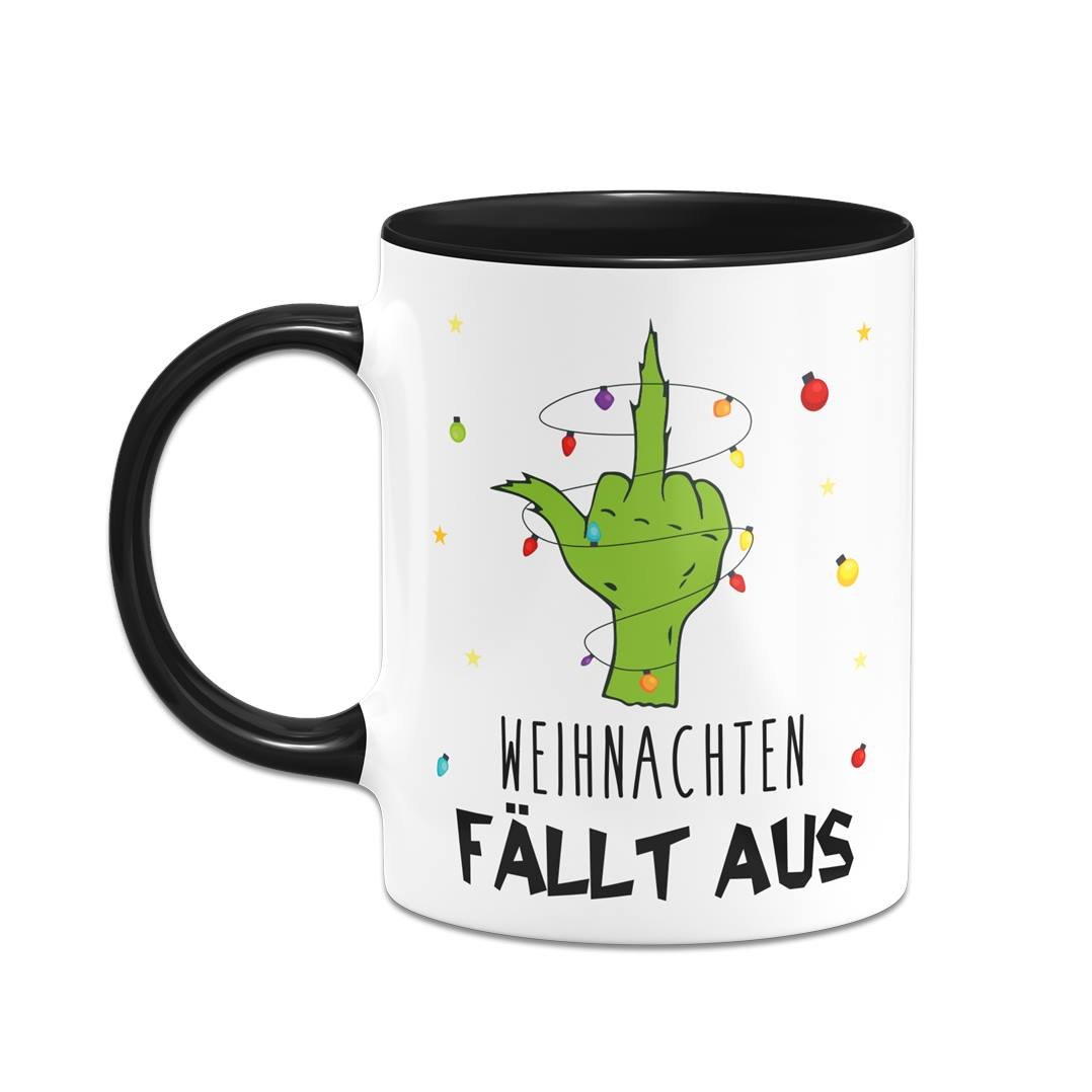 Bild: Tasse - Grinch - Weihnachten fällt aus (Mittelfinger) Geschenkidee