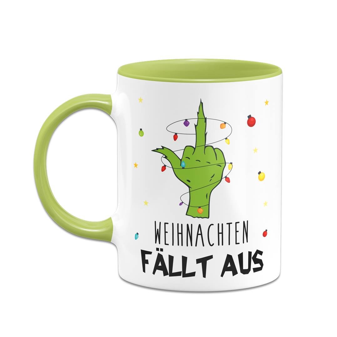 Bild: Tasse - Grinch - Weihnachten fällt aus (Mittelfinger) Geschenkidee