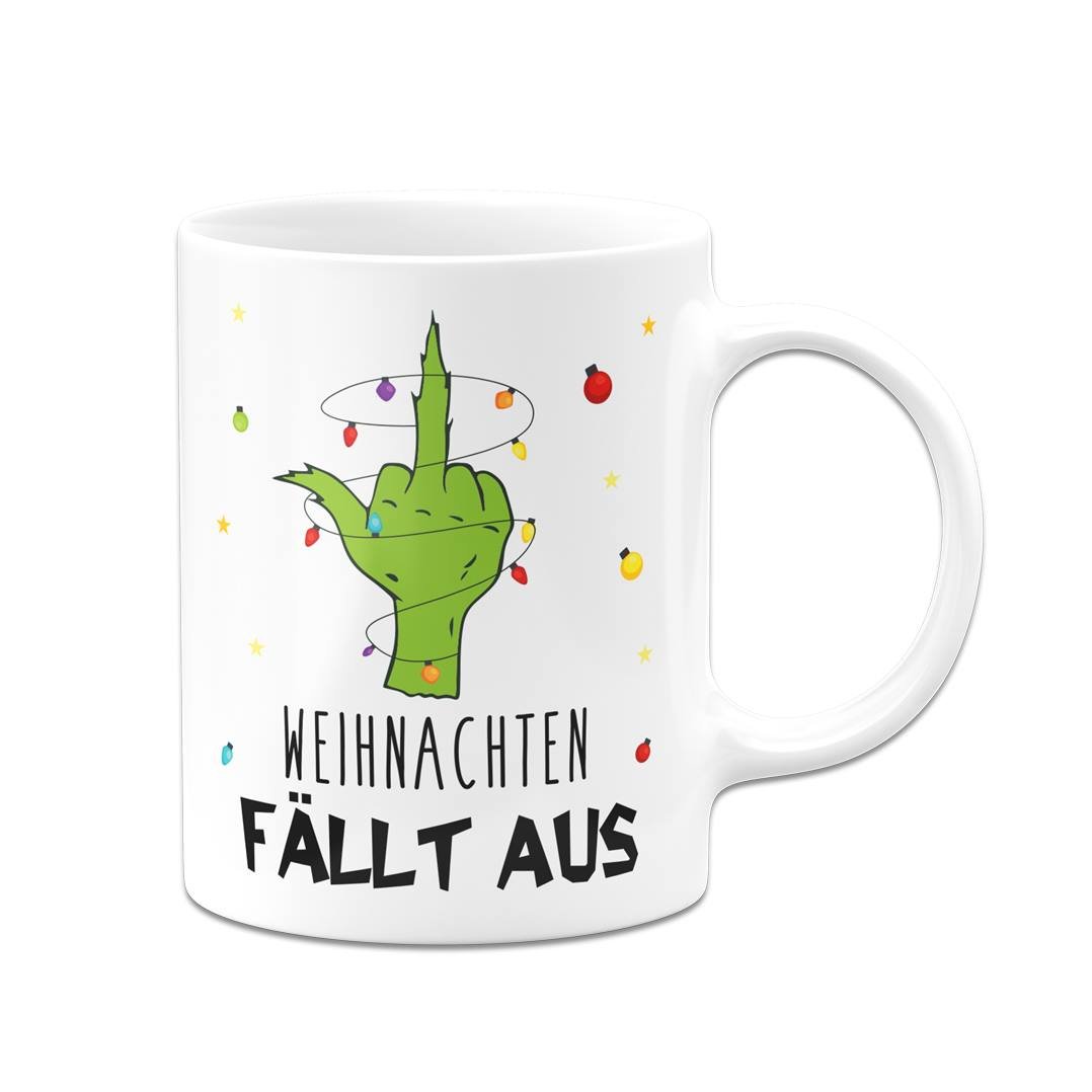 Bild: Tasse - Grinch - Weihnachten fällt aus (Mittelfinger) Geschenkidee