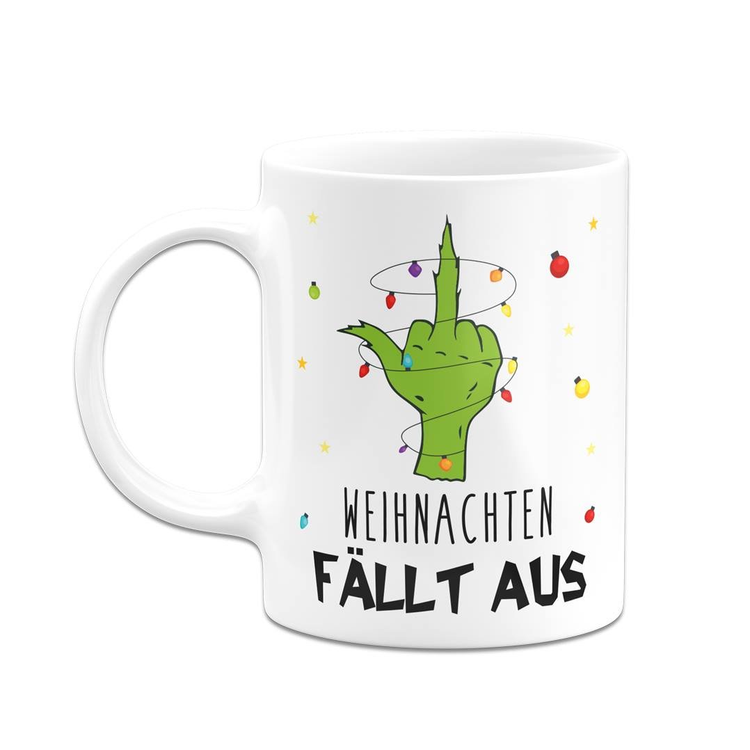 Bild: Tasse - Grinch - Weihnachten fällt aus (Mittelfinger) Geschenkidee