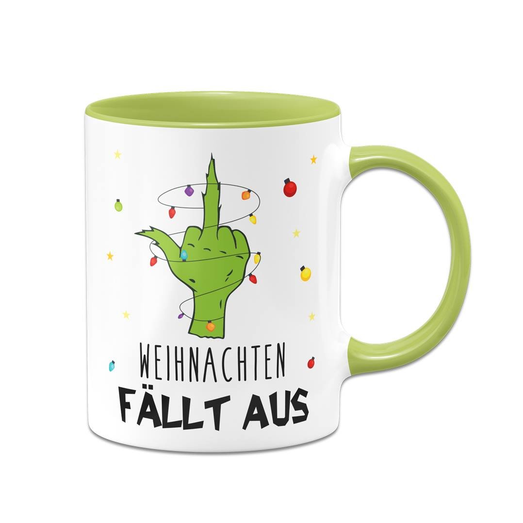 Bild: Tasse - Grinch - Weihnachten fällt aus (Mittelfinger) Geschenkidee