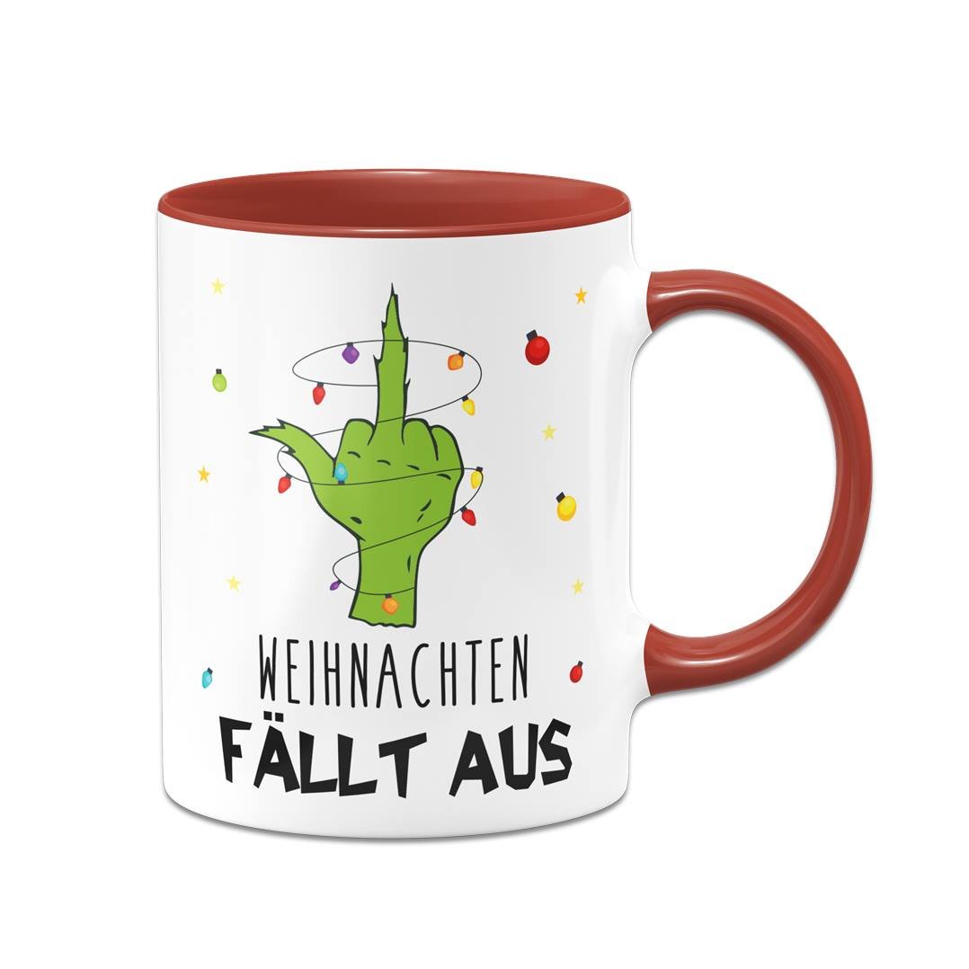 Bild: Tasse - Grinch - Weihnachten fällt aus (Mittelfinger) Geschenkidee