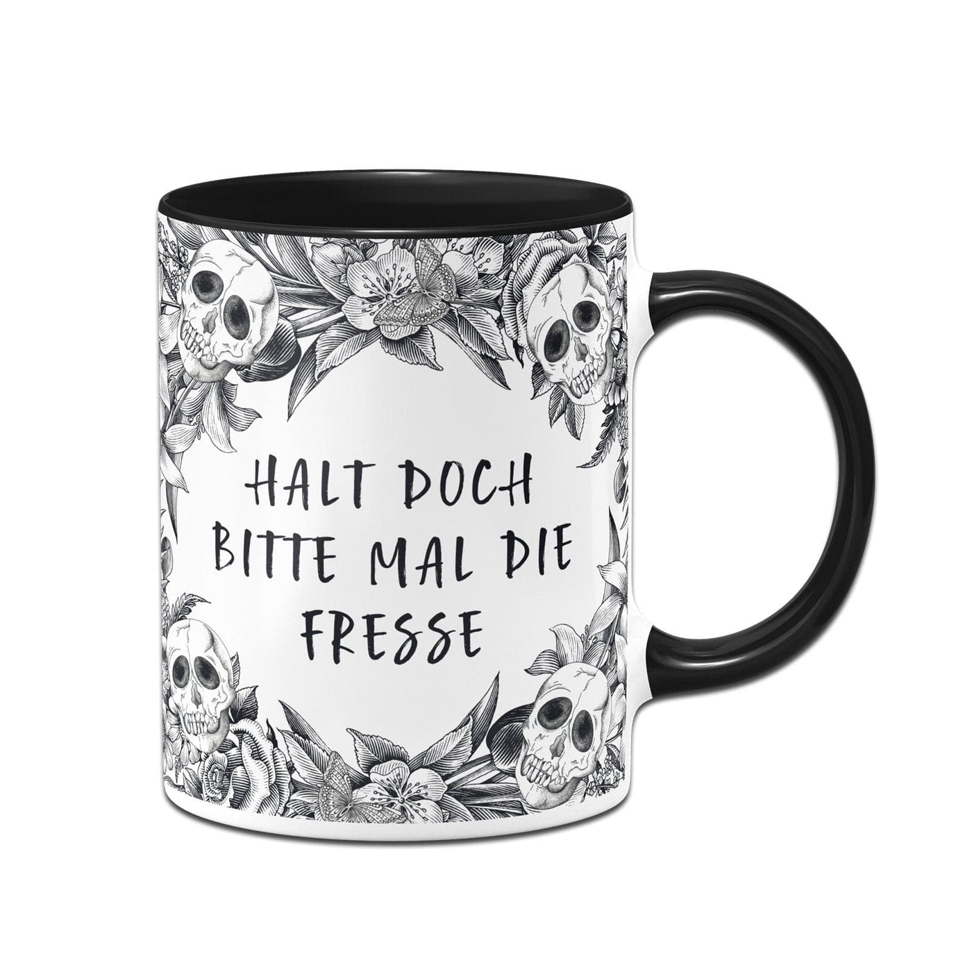 Bild: Tasse - Halt doch bitte mal die Fresse - Skull Statement Geschenkidee